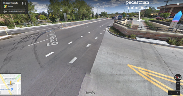 Pedestrian underpass on Baseline Road