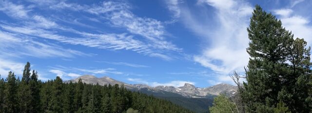 Skyline on peak-to-peak highway.